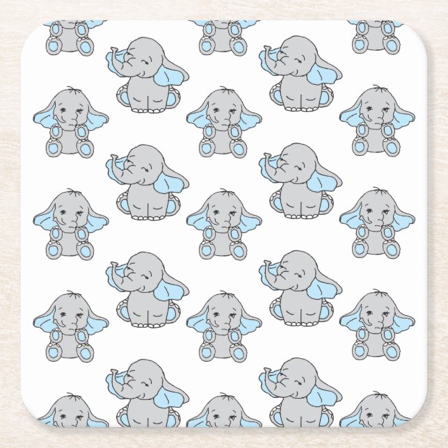 Elephant Elephant Muster Elephant Cartoon Rechteckiger Pappuntersetzer (Vorderseite)