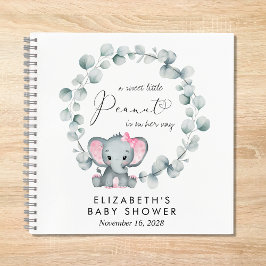 Elephant Eucalyptus Baby Girl Shower Guest Book Notizbuch
