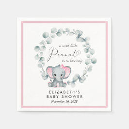 Elephant Eucalyptus Baby Girl Shower Serviette