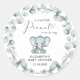 Elephant Eucalyptus Baby Shower Runder Aufkleber