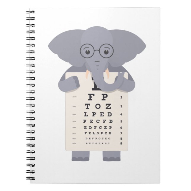 Elephant Eye Chart Notizblock (Vorderseite)