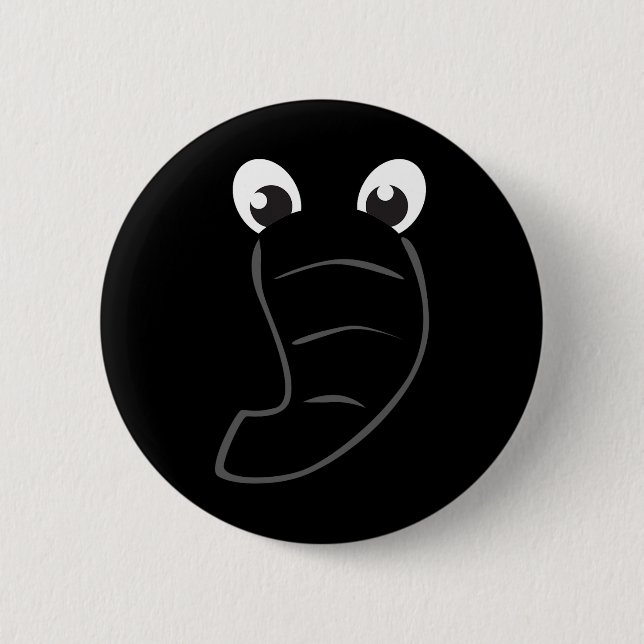 Elephant Face Niedlich Kids Halloween Kostüm Tier  Button (Vorderseite)