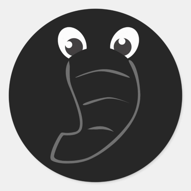 Elephant Face Niedlich Kids Halloween Kostüm Tier  Runder Aufkleber (Vorderseite)