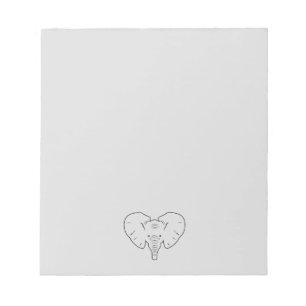 Elephant face silhouette notizblock