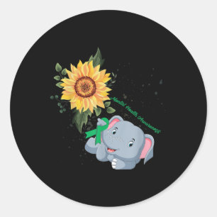 Elephant Faith Hope Kämpfe gegen Liebe Mental Heal Runder Aufkleber