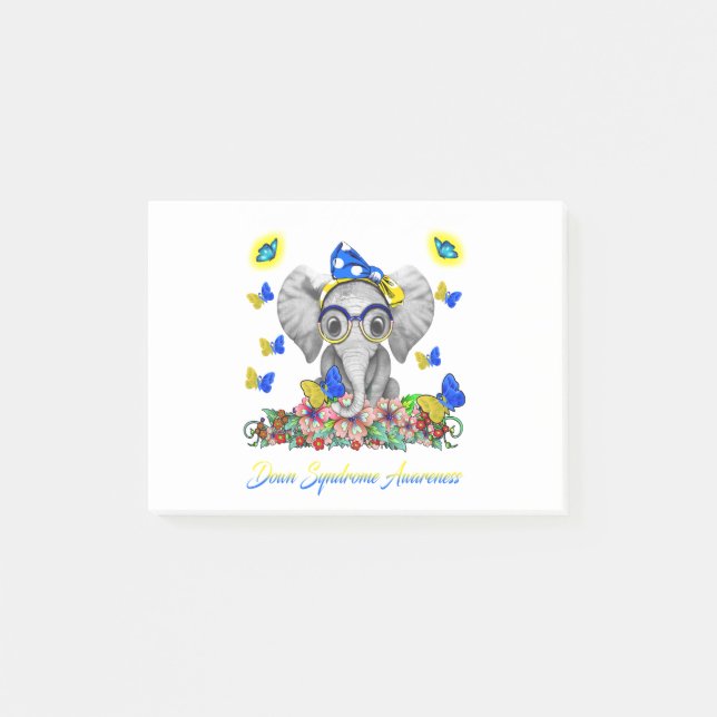 Elephant Faith Hope Liebe Down Syndrome Awareness Post-it Klebezettel (Vorderseite)