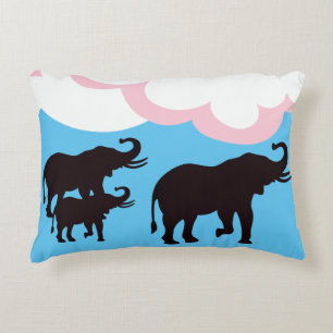 Elephant Family Accent Pillow Dekokissen