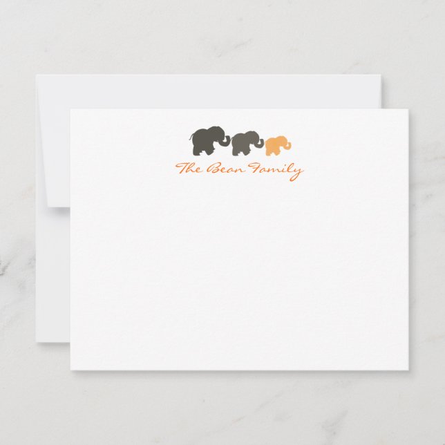 Elephant Family Flat Notecards Mitteilungskarte (Vorderseite)