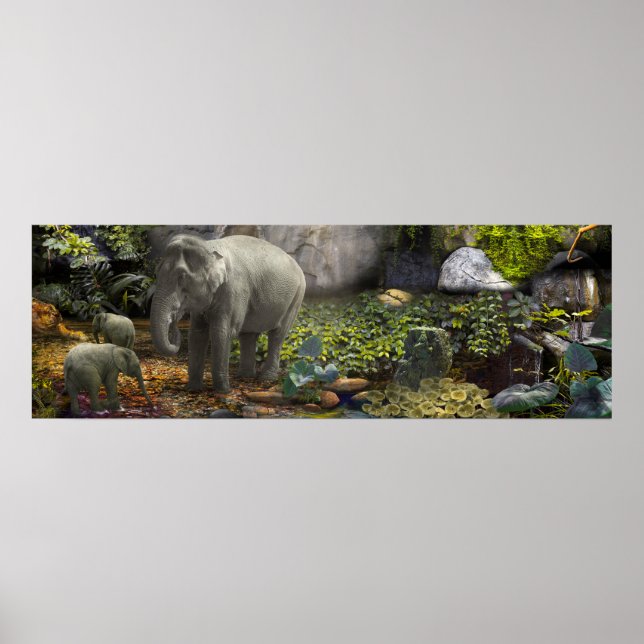 ELEPHANT FAMILY "GRÜNES ZIMMER" POSTER (Vorne)