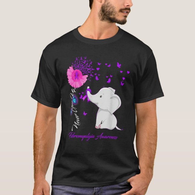 Elephant Fibromyalgie Bewusstsein Fibromyalgie Rib T-Shirt (Vorderseite)