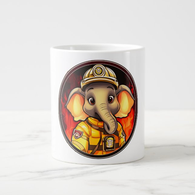 Elephant Firefighter Jumbo-Tasse (Vorderseite)