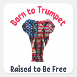 Elephant Flag America Quadratischer Aufkleber
