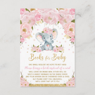 Elephant Floral Baby Dusche bringen ein Book Baby  Begleitkarte
