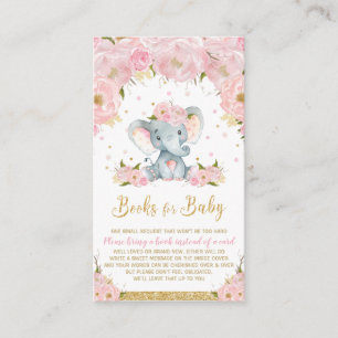 Elephant Floral Baby Dusche bringen ein Buch Begleitkarte