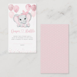 Elephant Floral Baby Duwer Diaper Raffle Begleitkarte