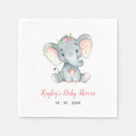Elephant (Floral) Babydusche Napkin Serviette