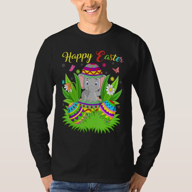 Elephant Floral Easter Egg T-Shirt (Vorderseite)