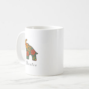Elephant Floral Keramik Tasse, Freundschaftsgesche Kaffeetasse