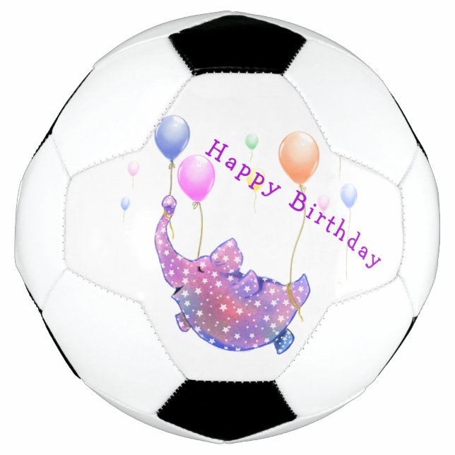 Elephant Flying Balloons Geburtstag Fußball Ball G (Vorderseite)