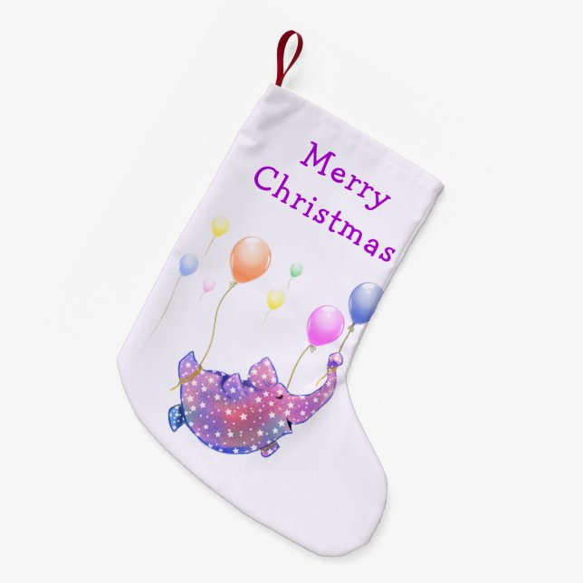 Elephant Flying Funny Weihnachts-Strumpf Kleiner Weihnachtsstrumpf (Vorderansicht (hängend))