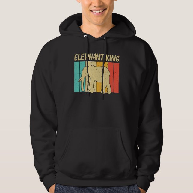 Elephant For Men Dad Indian Elephant Mammoth Vinta Hoodie (Vorderseite)