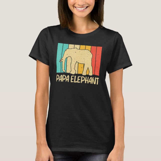 Elephant For Men Dad Indian Elephant Mammoth Vinta T-Shirt (Vorderseite)