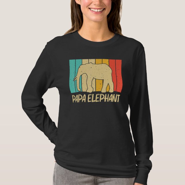 Elephant For Men Dad Indian Elephant Mammoth Vinta T-Shirt (Vorderseite)
