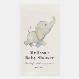 Elephant Forest Animal Gender Neutral Baby Shower Serviette