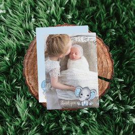 Elephant Foto Balloon Baby Boy Dusche Vielen Dank Dankeskarte