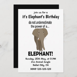 Elephant Funny Niedlich Elephant Geburtstag Einladung