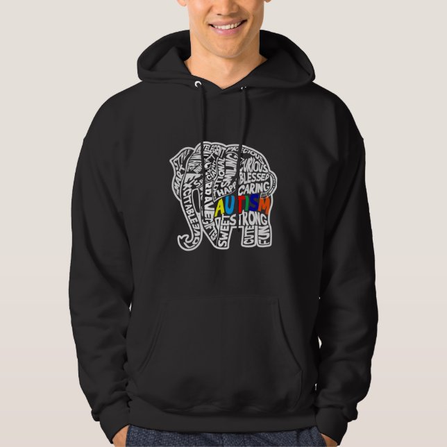 Elephant für Autismus Hoodie (Vorderseite)