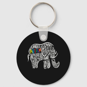 Elephant für Autismus Schlüsselanhänger