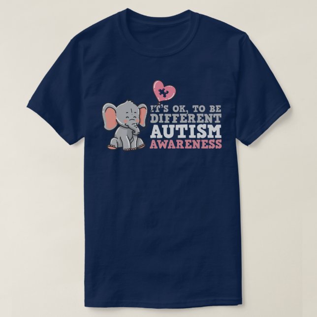 Elephant für Autismus T-Shirt (Design vorne)