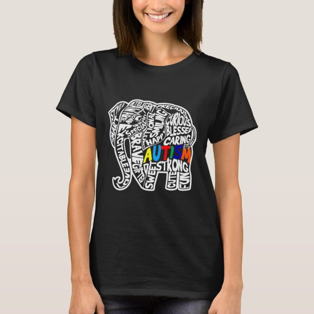 Elephant für Autismus T-Shirt (Vorderseite)