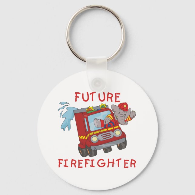 Elephant Future Firefighter Tshirts und Geschenke Schlüsselanhänger (Vorderseite)