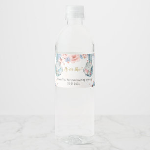 Elephant Gender Reveal Flasche Etikett