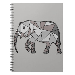 Elephant Geometric Bishop Gray 2 Notizblock