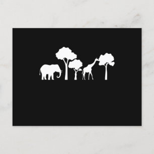 Elephant Giraffe Africa Zoo Safari Elephant Gift Postkarte