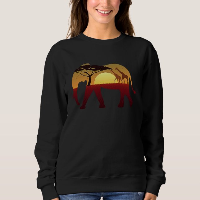 Elephant giraffe on the safari sweatshirt (Vorderseite)