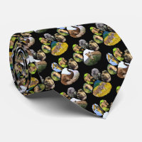 Elephant, Giraffe, Zebra Footprint Neck Tie