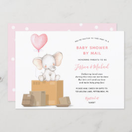 Elephant Girl Baby Dusche per Mail Einladung