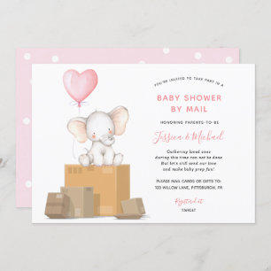 Elephant Girl Baby Dusche per Mail Einladung
