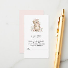 Elephant Girl Baby Duwer Diaper Raffekarte Begleitkarte