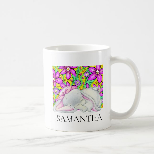 Elephant Girl Blume Coffee Tasse (Rechts)