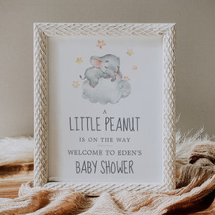 Elephant Girl Little Peanut Baby Dusche Willkommen Poster