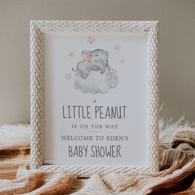 Elephant Girl Little Peanut Baby Dusche Willkommen Poster (Von Creator hochgeladen)