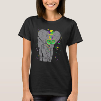 Elephant Glasses Niedlich Mardi Gras Animal T-Shirt