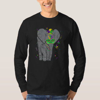 Elephant Glasses Niedlich Mardi Gras Animal T-Shirt