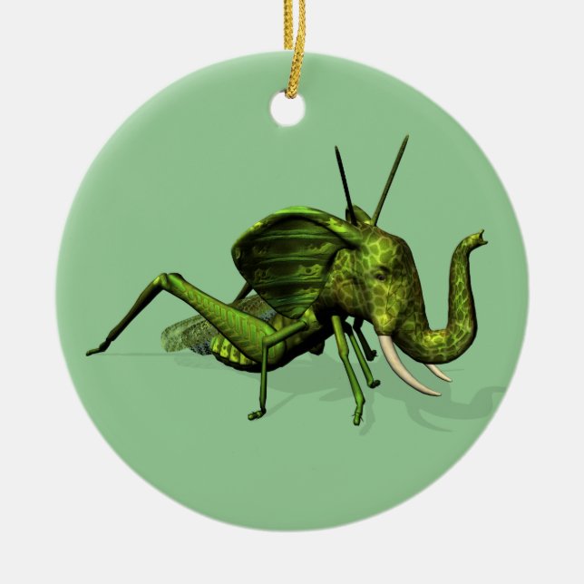 Elephant Grasshopper Crossbreed Keramik Ornament (Vorne)