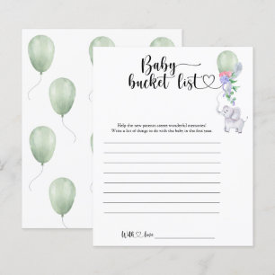 Elephant & Green Balloon - Liste der Baby-Schaufel